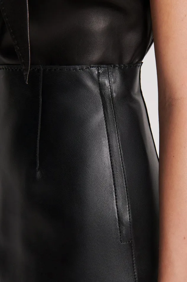 Women Scanlan Theodore Skirts LEATHER BONDED MINI Black Women Scanlan Theodore Skirts LEATHER BONDED MINI Black