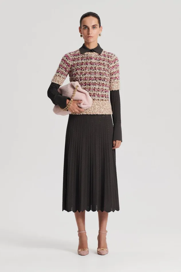 Women Scanlan Theodore Skirts PLEAT LACE SKIRT Jungle