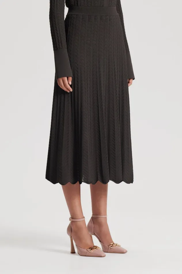 Women Scanlan Theodore Skirts PLEAT LACE SKIRT Jungle Women Scanlan Theodore Skirts PLEAT LACE SKIRT Jungle