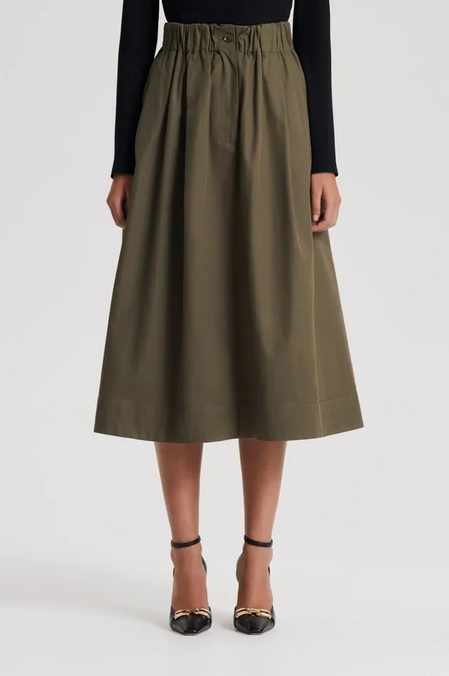 Women Scanlan Theodore Skirts WIDE CARGO SKIRT Jungle Women Scanlan Theodore Skirts WIDE CARGO SKIRT Jungle