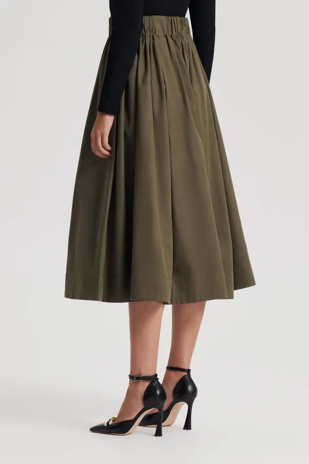 Women Scanlan Theodore Skirts WIDE CARGO SKIRT Jungle Women Scanlan Theodore Skirts WIDE CARGO SKIRT Jungle