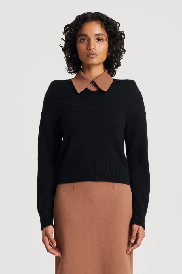 Women Scanlan Theodore Sweaters CASHMERE HOODED SWEATER Black Women Scanlan Theodore Sweaters CASHMERE HOODED SWEATER Black