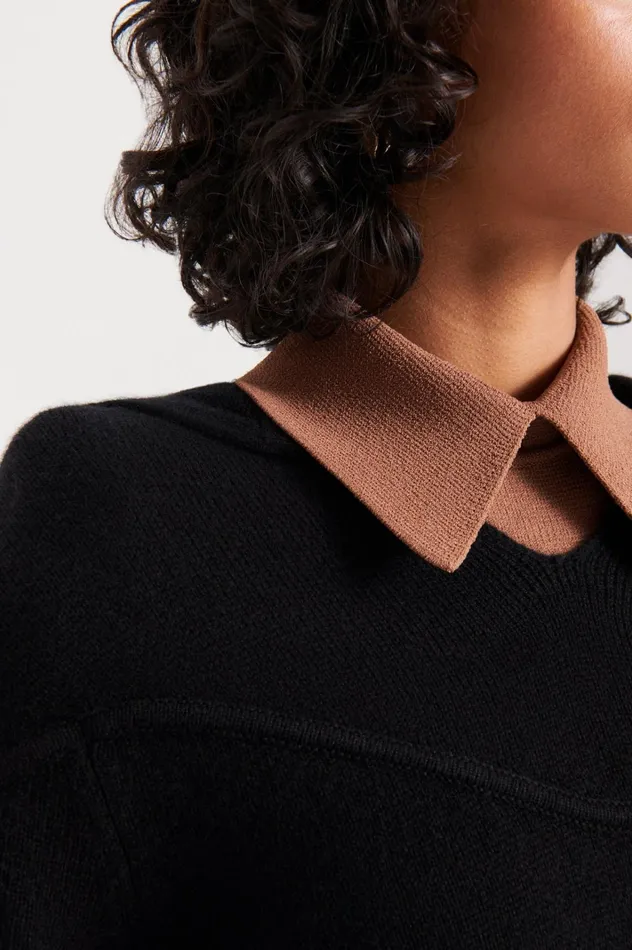 Women Scanlan Theodore Sweaters CASHMERE HOODED SWEATER Black Women Scanlan Theodore Sweaters CASHMERE HOODED SWEATER Black