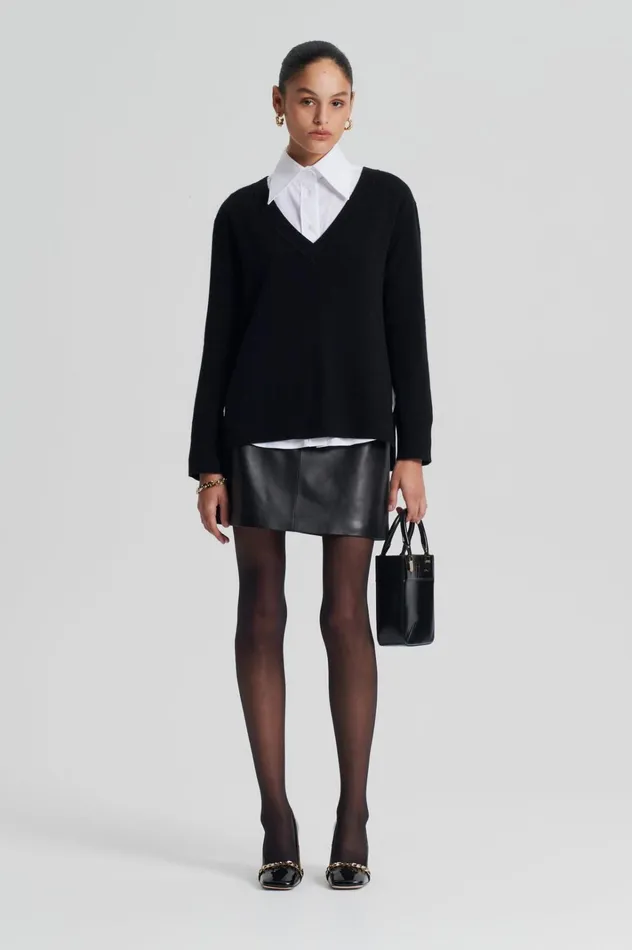 Women Scanlan Theodore Sweaters CASHMERE V Black