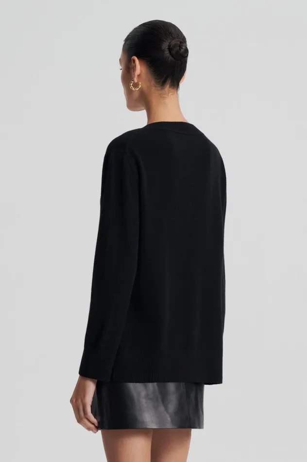 Women Scanlan Theodore Sweaters CASHMERE V Black Women Scanlan Theodore Sweaters CASHMERE V Black