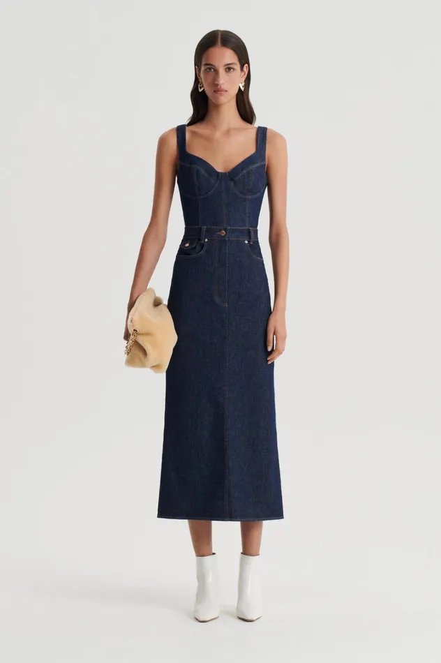 Women Scanlan Theodore Tops DENIM BRALETTE Indigob