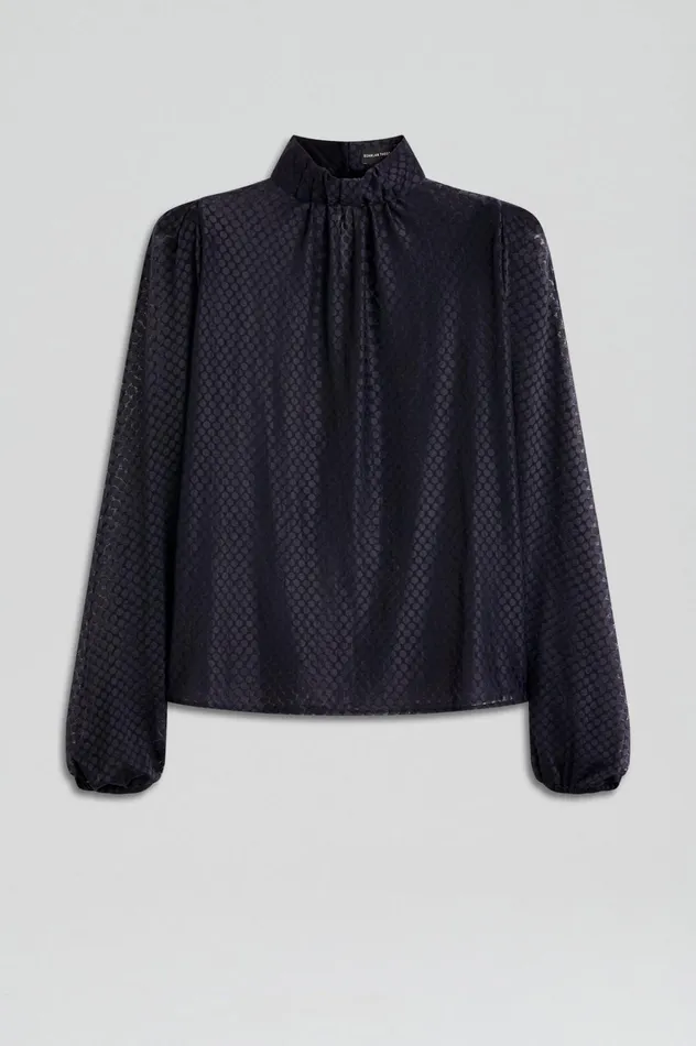 Women Scanlan Theodore Tops FRENCH LACE BLOUSE Navy Women Scanlan Theodore Tops FRENCH LACE BLOUSE Navy