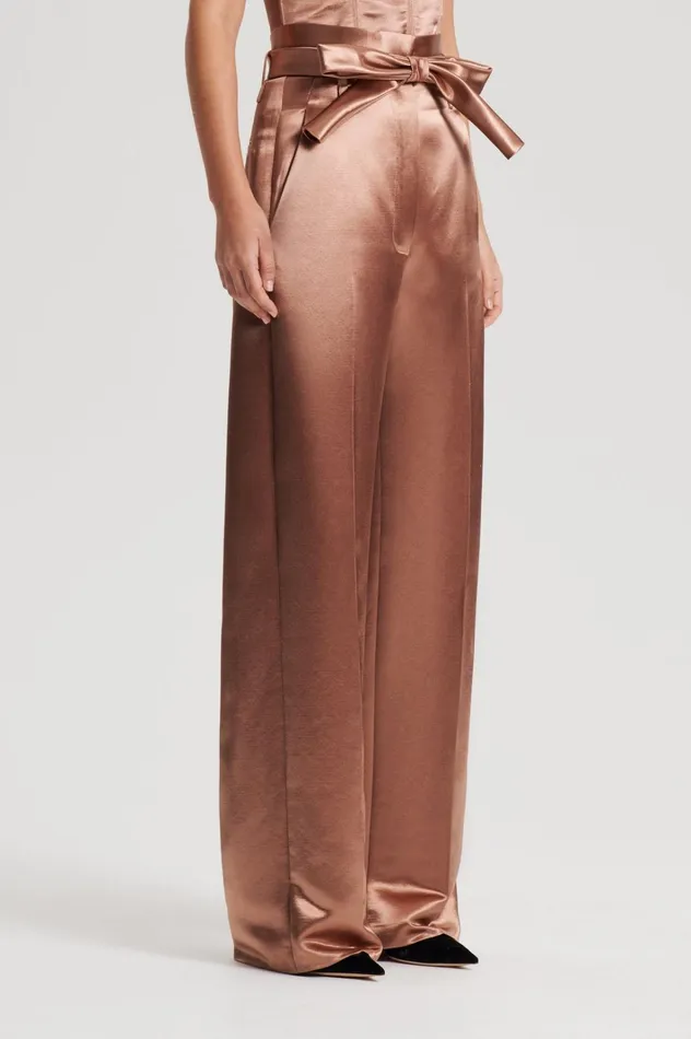 Women Scanlan Theodore Trousers FRENCH SATIN TROUSER Cinnamon Women Scanlan Theodore Trousers FRENCH SATIN TROUSER Cinnamon