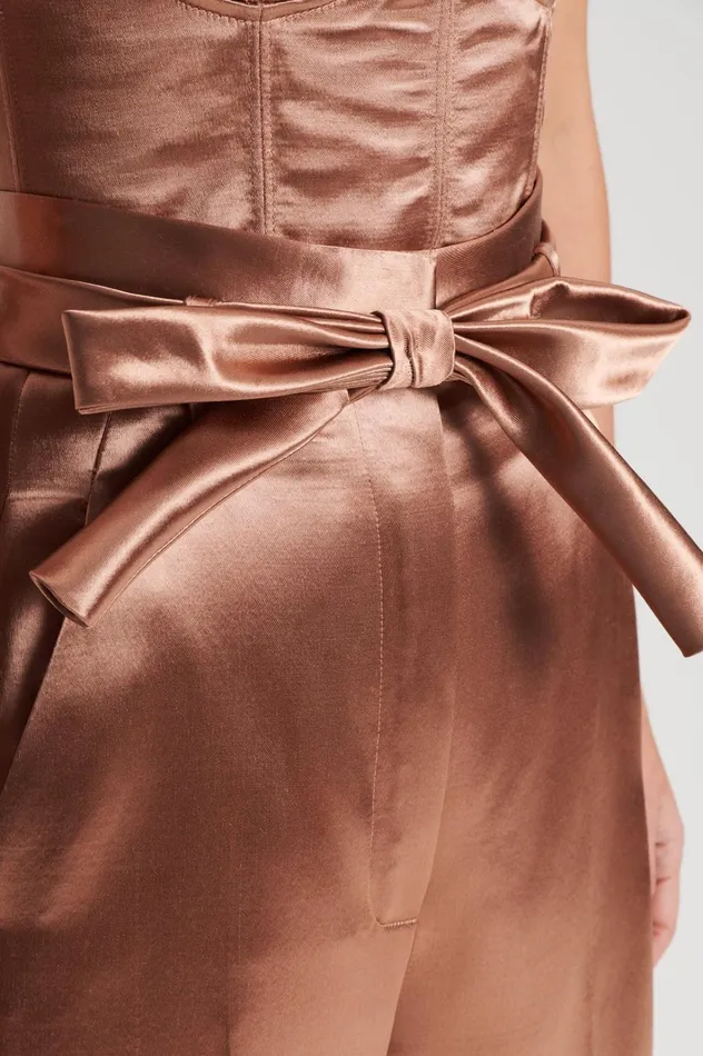 Women Scanlan Theodore Trousers FRENCH SATIN TROUSER Cinnamon Women Scanlan Theodore Trousers FRENCH SATIN TROUSER Cinnamon