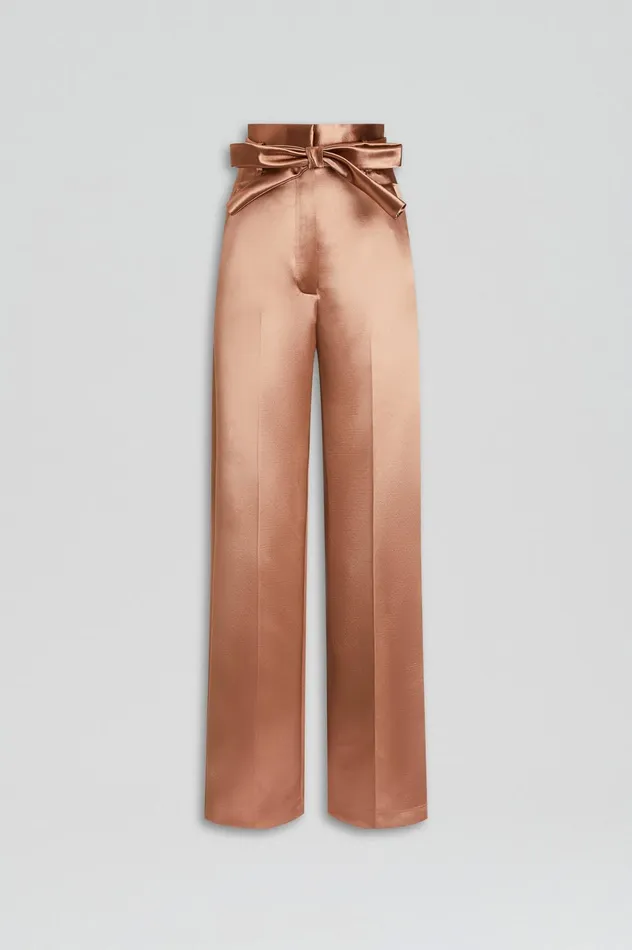 Women Scanlan Theodore Trousers FRENCH SATIN TROUSER Cinnamon Women Scanlan Theodore Trousers FRENCH SATIN TROUSER Cinnamon