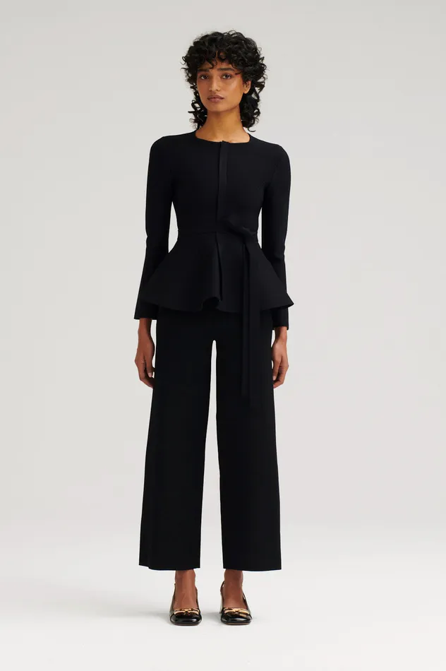 Women Scanlan Theodore Trousers MICRO CREPE CROP TROUSER Black