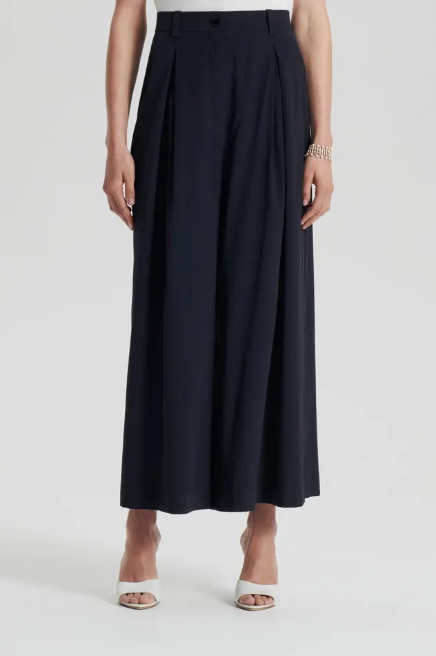 Women Scanlan Theodore Trousers SILK CROP TROUSER Navy Women Scanlan Theodore Trousers SILK CROP TROUSER Navy