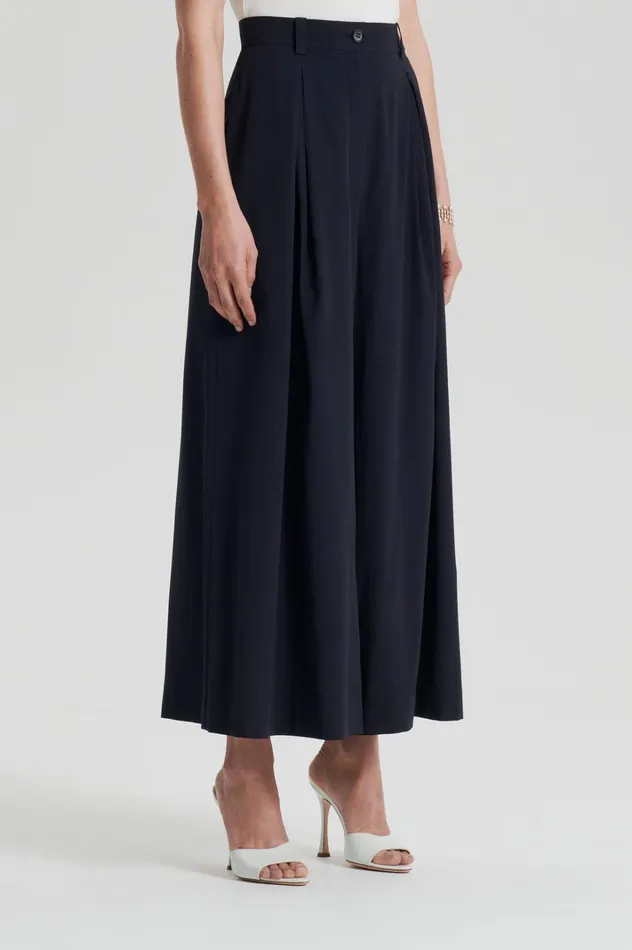 Women Scanlan Theodore Trousers SILK CROP TROUSER Navy Women Scanlan Theodore Trousers SILK CROP TROUSER Navy