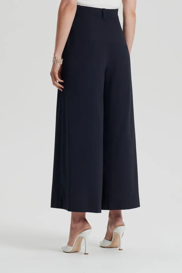 Women Scanlan Theodore Trousers SILK CROP TROUSER Navy Women Scanlan Theodore Trousers SILK CROP TROUSER Navy