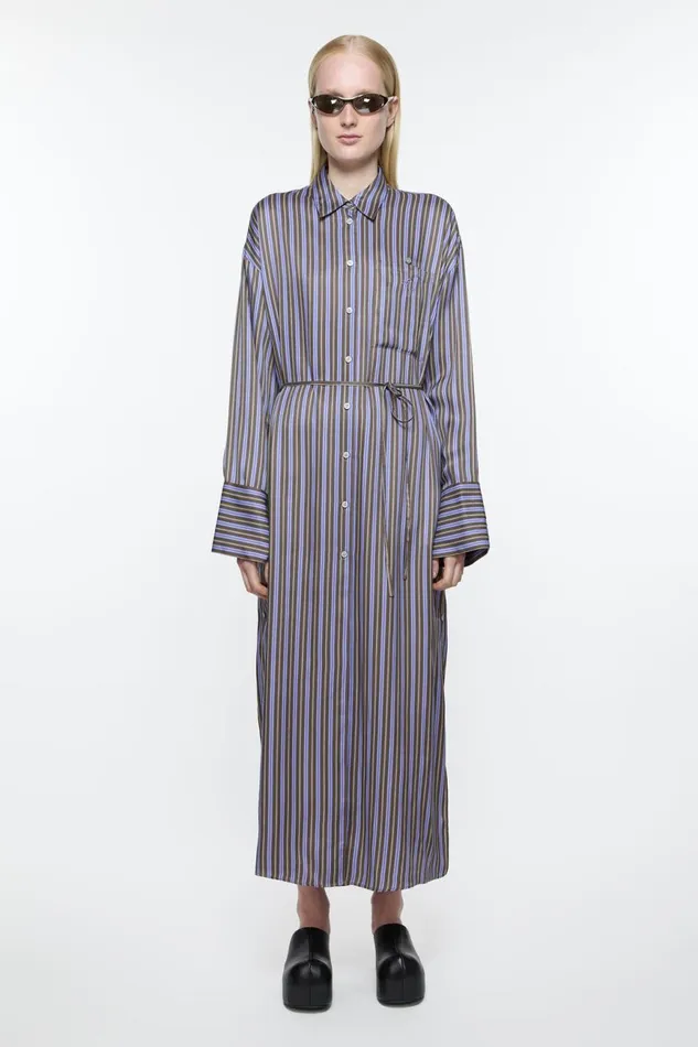Women Shirt Dress Purpleanthracite Grey Acne Studios Dresses