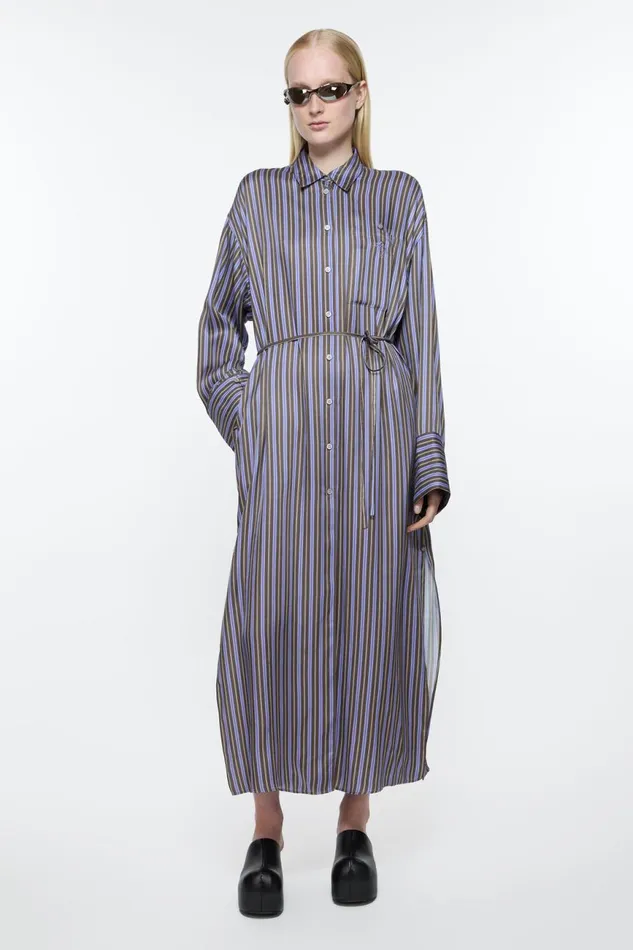 Women Shirt Dress Purpleanthracite Grey Acne Studios Dresses