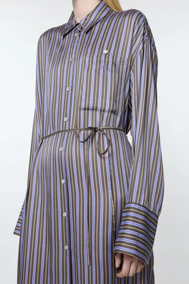 Women Shirt Dress Purpleanthracite Grey Acne Studios Dresses