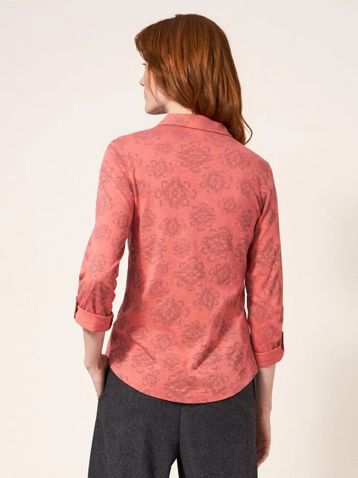 Women SHIRTS and BLOUSES White Stuff Annie Cotton Jersey Shirt Pink Print Women SHIRTS and BLOUSES White Stuff Annie Cotton Jersey Shirt Pink Print