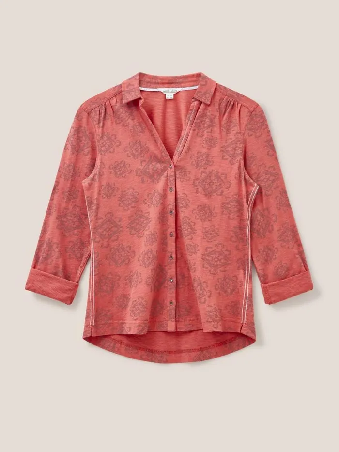 Women SHIRTS and BLOUSES White Stuff Annie Cotton Jersey Shirt Pink Print Women SHIRTS and BLOUSES White Stuff Annie Cotton Jersey Shirt Pink Print