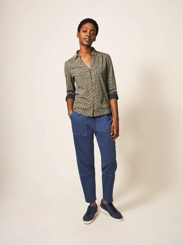Women SHIRTS and BLOUSES White Stuff Annie Patterned Jersey Shirt Chartreuse Multi