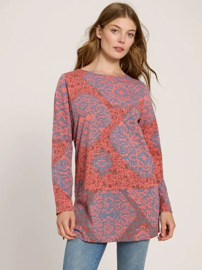 Women SHIRTS and BLOUSES White Stuff CARRIE LS TUNIC Red Print