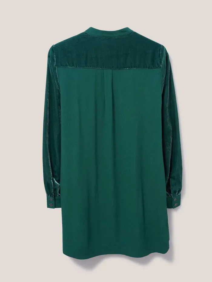 Women SHIRTS and BLOUSES White Stuff Dakota Velvet Tunic Mid Teal Women SHIRTS and BLOUSES White Stuff Dakota Velvet Tunic Mid Teal