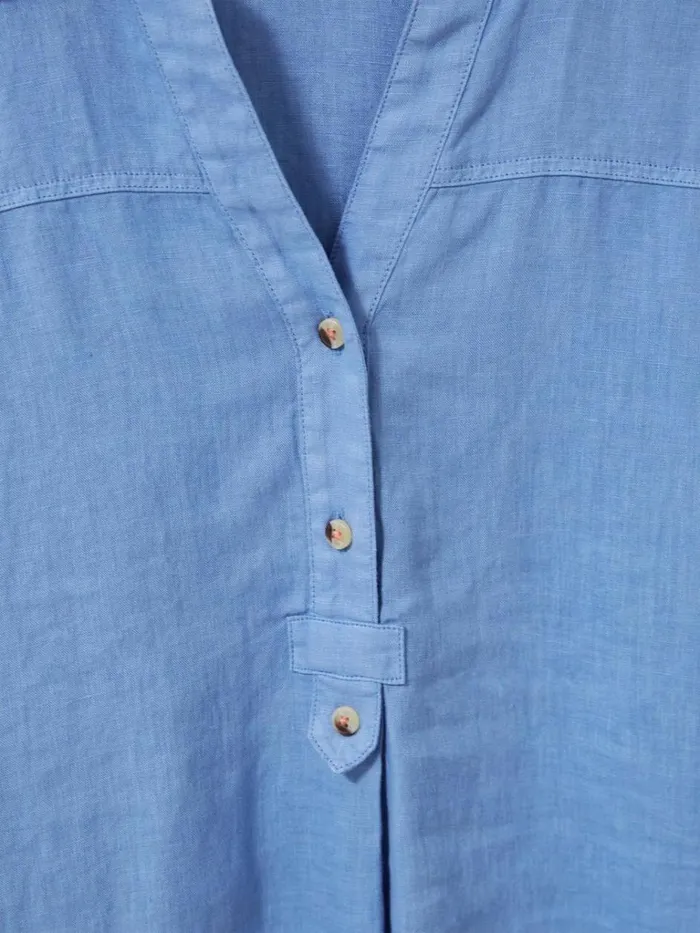 Women SHIRTS and BLOUSES White Stuff Elsie Linen Tunic Mid Blue Women SHIRTS and BLOUSES White Stuff Elsie Linen Tunic Mid Blue