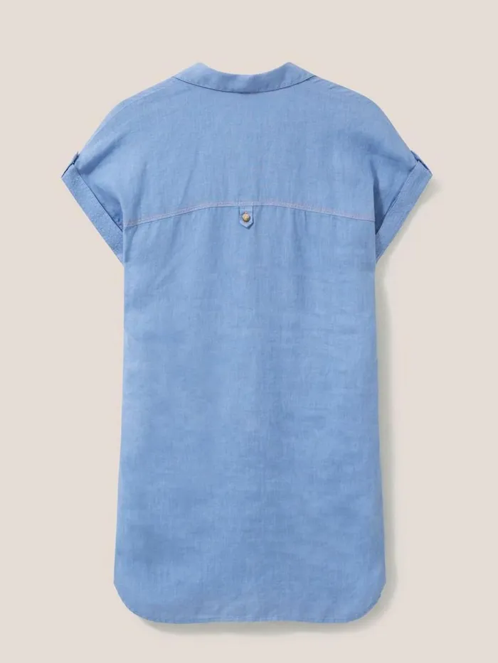 Women SHIRTS and BLOUSES White Stuff Elsie Linen Tunic Mid Blue Women SHIRTS and BLOUSES White Stuff Elsie Linen Tunic Mid Blue