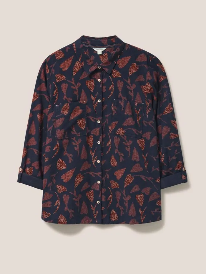 Women SHIRTS and BLOUSES White Stuff Emilia Organic Cotton Classic Fit Shirt Navy Print Women SHIRTS and BLOUSES White Stuff Emilia Organic Cotton Classic Fit Shirt Navy Print