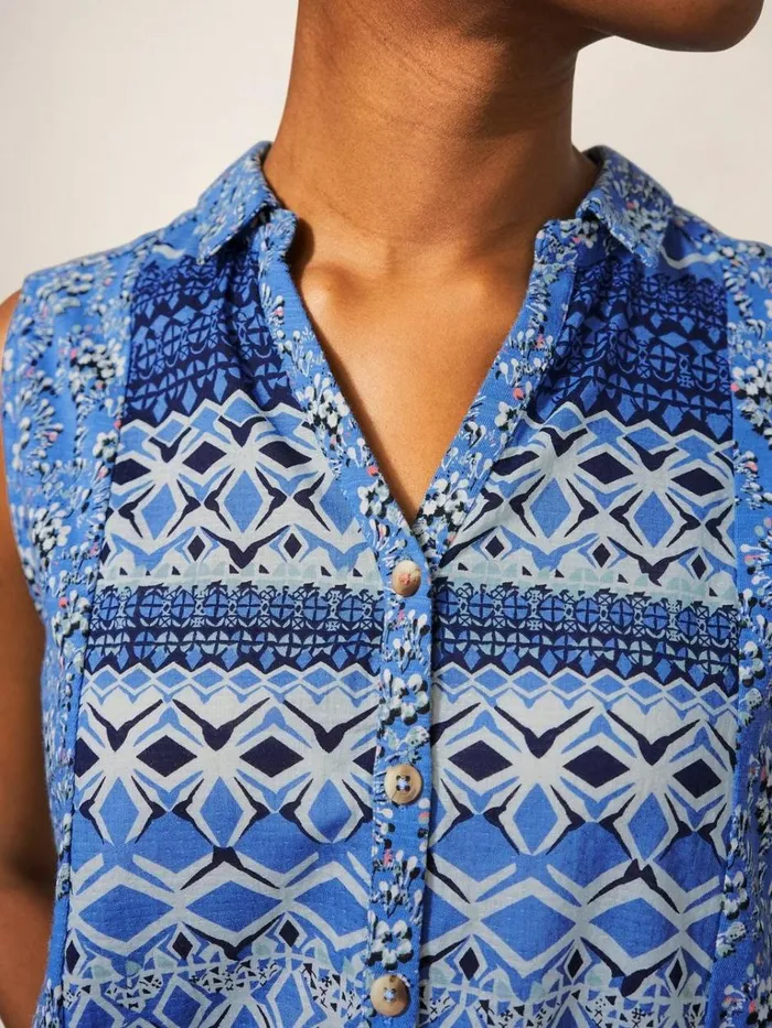Women SHIRTS and BLOUSES White Stuff FLOWING GRASSES JERSEY SHIRT Blue Print Women SHIRTS and BLOUSES White Stuff FLOWING GRASSES JERSEY SHIRT Blue Print