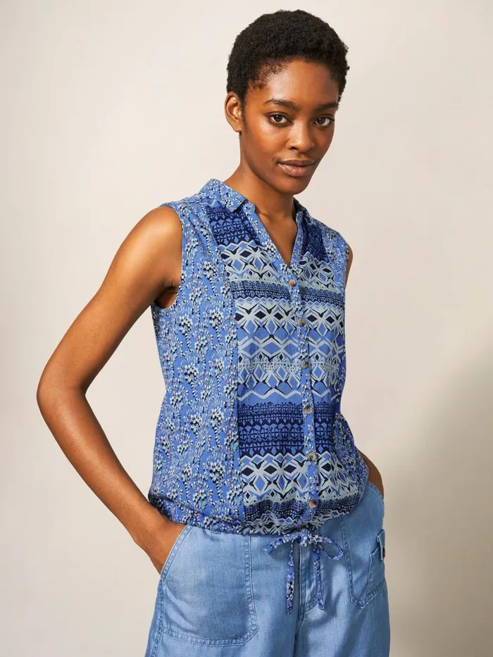 Women SHIRTS and BLOUSES White Stuff FLOWING GRASSES JERSEY SHIRT Blue Print Women SHIRTS and BLOUSES White Stuff FLOWING GRASSES JERSEY SHIRT Blue Print