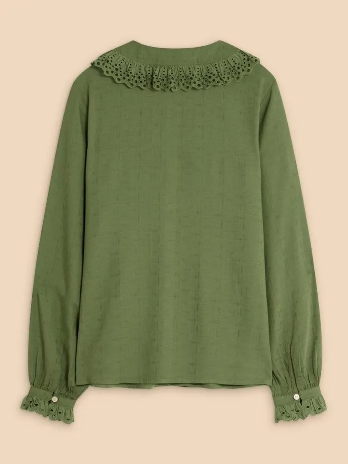 Women SHIRTS and BLOUSES White Stuff Lara Broderie Shirt Mid Green Women SHIRTS and BLOUSES White Stuff Lara Broderie Shirt Mid Green