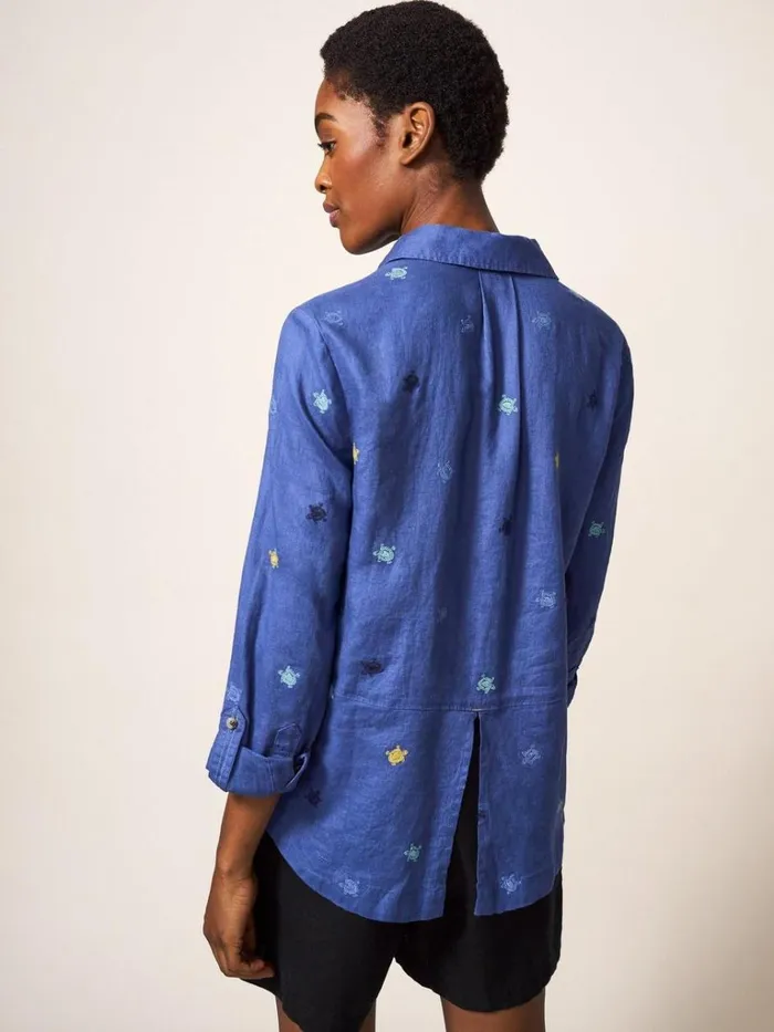 Women SHIRTS and BLOUSES White Stuff Layla Emb Linen Shirt Blue Multi Women SHIRTS and BLOUSES White Stuff Layla Emb Linen Shirt Blue Multi