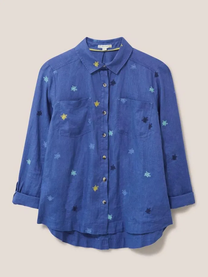 Women SHIRTS and BLOUSES White Stuff Layla Emb Linen Shirt Blue Multi Women SHIRTS and BLOUSES White Stuff Layla Emb Linen Shirt Blue Multi