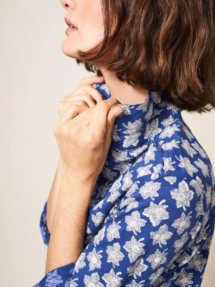 Women SHIRTS and BLOUSES White Stuff Lottie Longline Mix Shirt Blue Print Women SHIRTS and BLOUSES White Stuff Lottie Longline Mix Shirt Blue Print