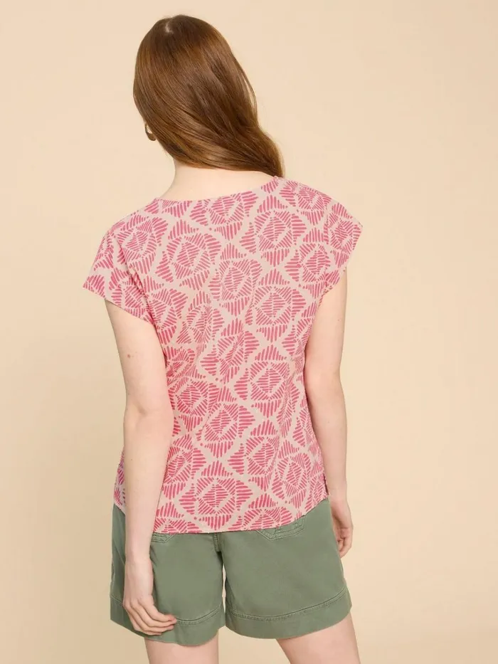 Women SHIRTS and BLOUSES White Stuff Rae Organic Cotton Vest Pink Print Women SHIRTS and BLOUSES White Stuff Rae Organic Cotton Vest Pink Print