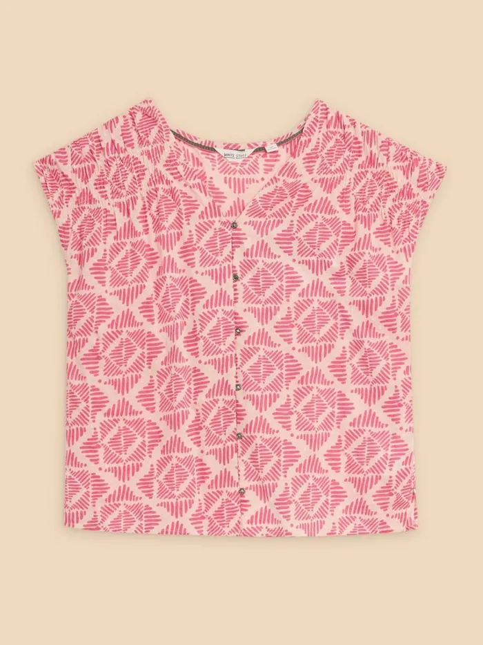 Women SHIRTS and BLOUSES White Stuff Rae Organic Cotton Vest Pink Print Women SHIRTS and BLOUSES White Stuff Rae Organic Cotton Vest Pink Print