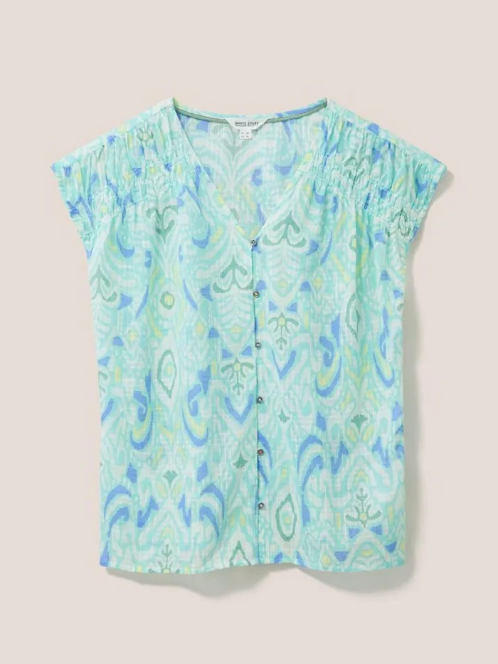 Women SHIRTS and BLOUSES White Stuff Rae Organic Vest Cotton Ivory Print Women SHIRTS and BLOUSES White Stuff Rae Organic Vest Cotton Ivory Print