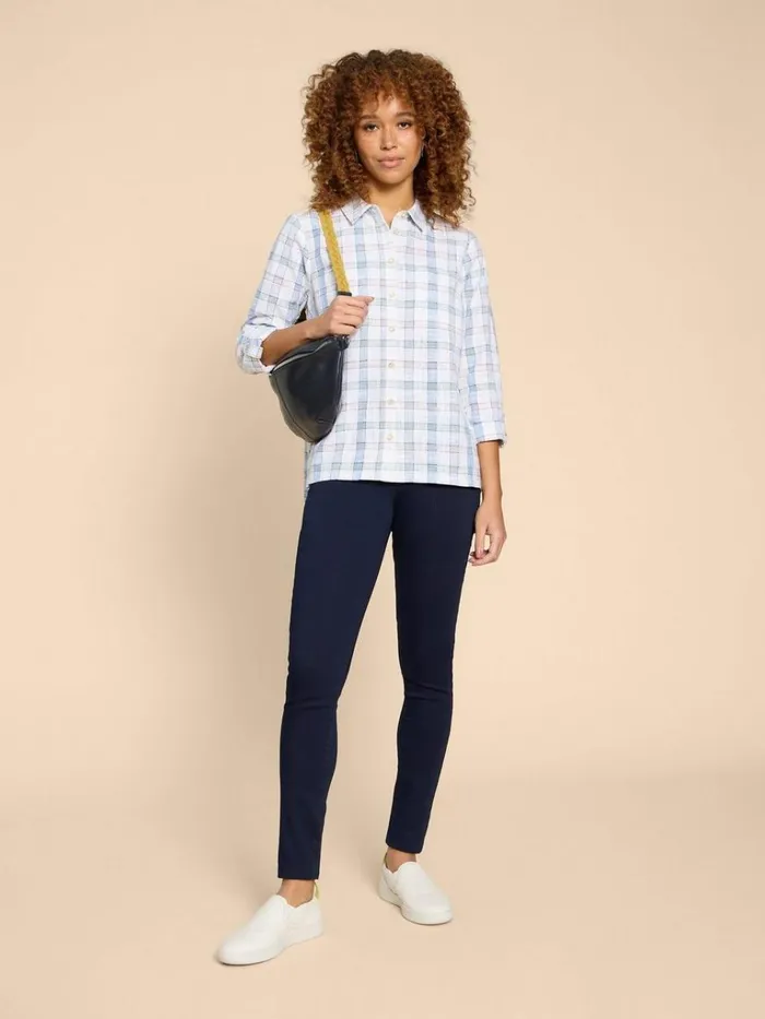 Women SHIRTS and BLOUSES White Stuff Sophie Organic Check Shirt Ivory Multi