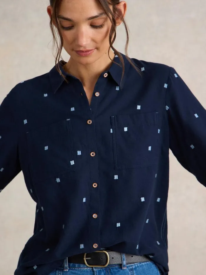 Women SHIRTS and BLOUSES White Stuff Sophie Organic Cotton Shirt Dark Navy Women SHIRTS and BLOUSES White Stuff Sophie Organic Cotton Shirt Dark Navy