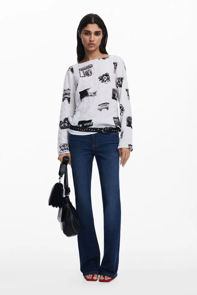 Women Shirts And Blouses Desigual Bow Texture Blouse