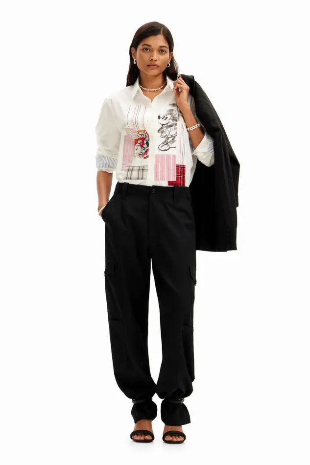 Women Shirts And Blouses Desigual Patchwork Mickey Mouse Shirt