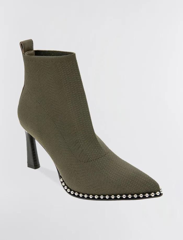 Women Shoes BCBG Olive Beya Sock Bootie Dark Olive Flyknit