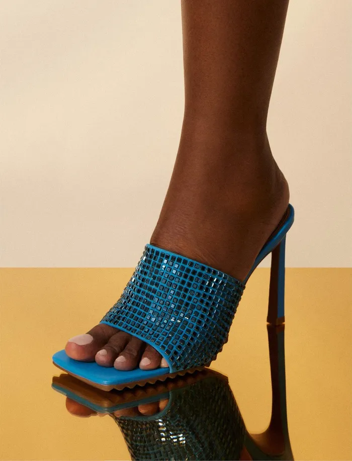 Women Shoes BCBG Porsha Slide Heel Cloisonne Sequins