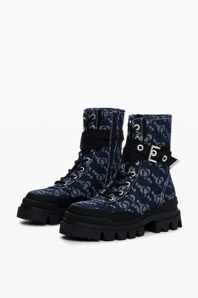 Women Shoes Desigual Denim Trucker Boot