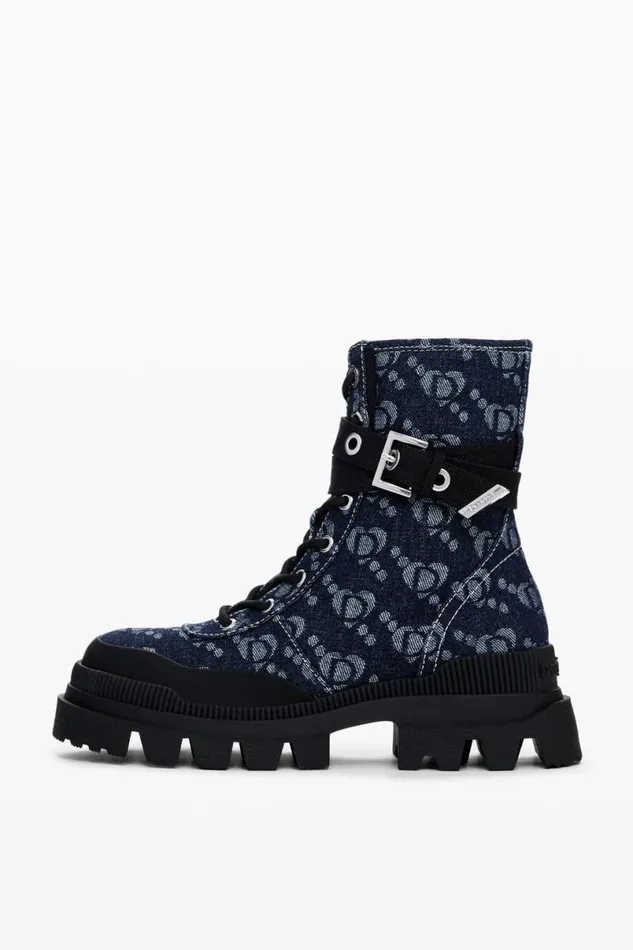 Women Shoes Desigual Denim Trucker Boot