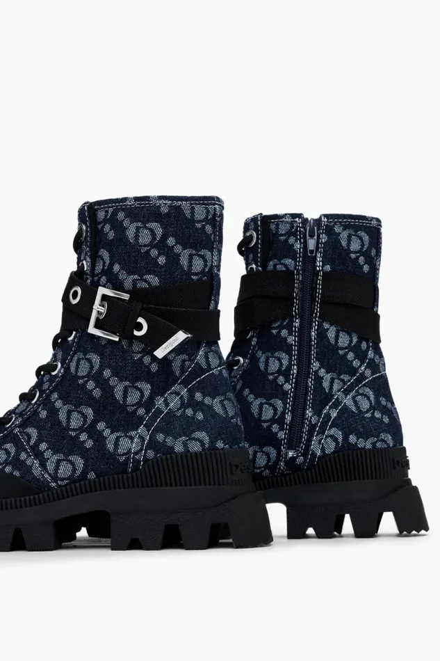Women Shoes Desigual Denim Trucker Boot