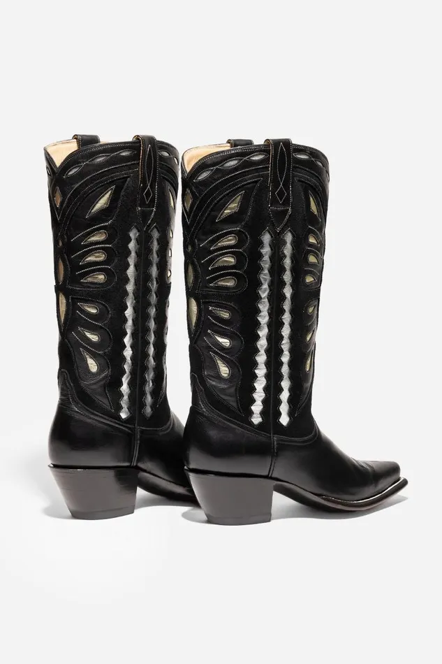 Women Shoes Johnny Was FARFALLE COWBOY BOOT Black Women Shoes Johnny Was FARFALLE COWBOY BOOT Black