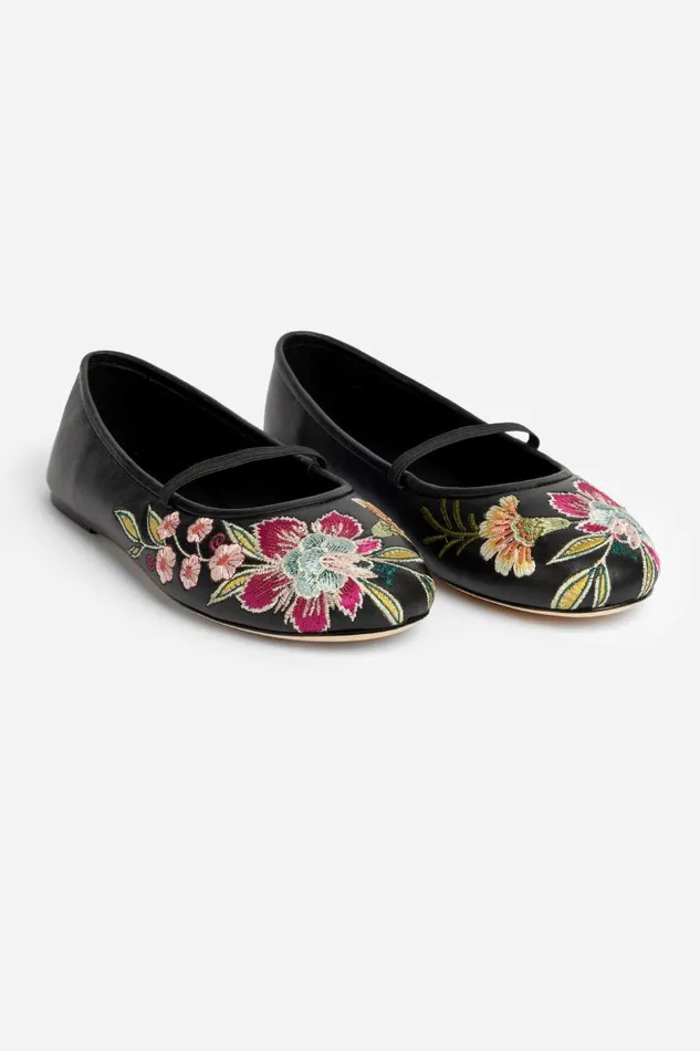 Women Shoes Johnny Was JULIETTE BALLET FLAT Black Women Shoes Johnny Was JULIETTE BALLET FLAT Black