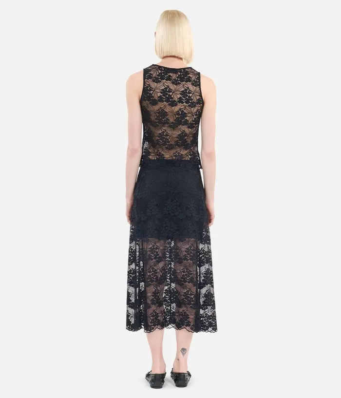Women Skirts and Shorts THE KOOPLES Long Black Lace Skirt Women Skirts and Shorts THE KOOPLES Long Black Lace Skirt